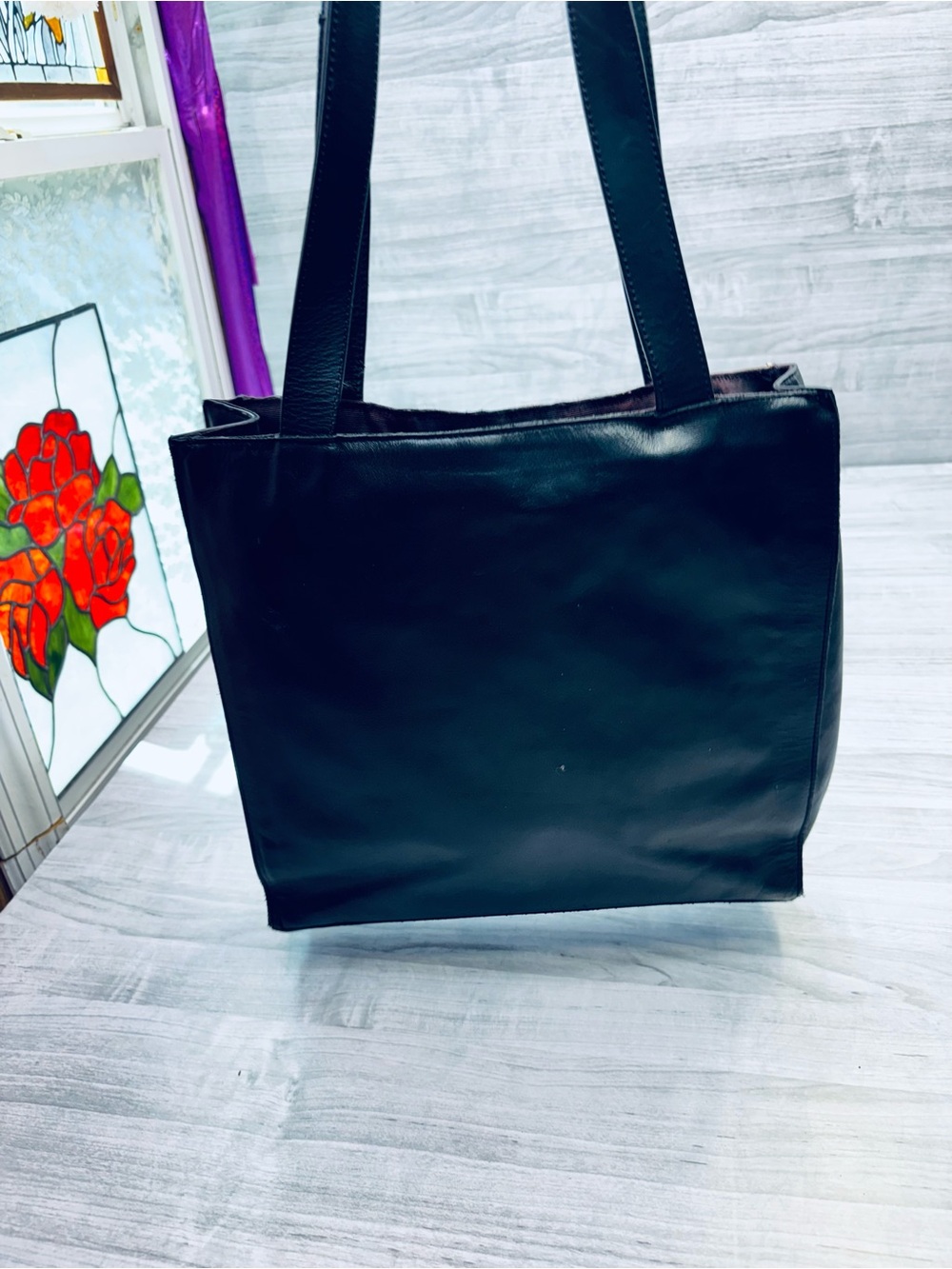 Halfcalf Cowhide-Pattern Black & White Tote Bag - Classic Everyday Carry - Picture 3 of 8